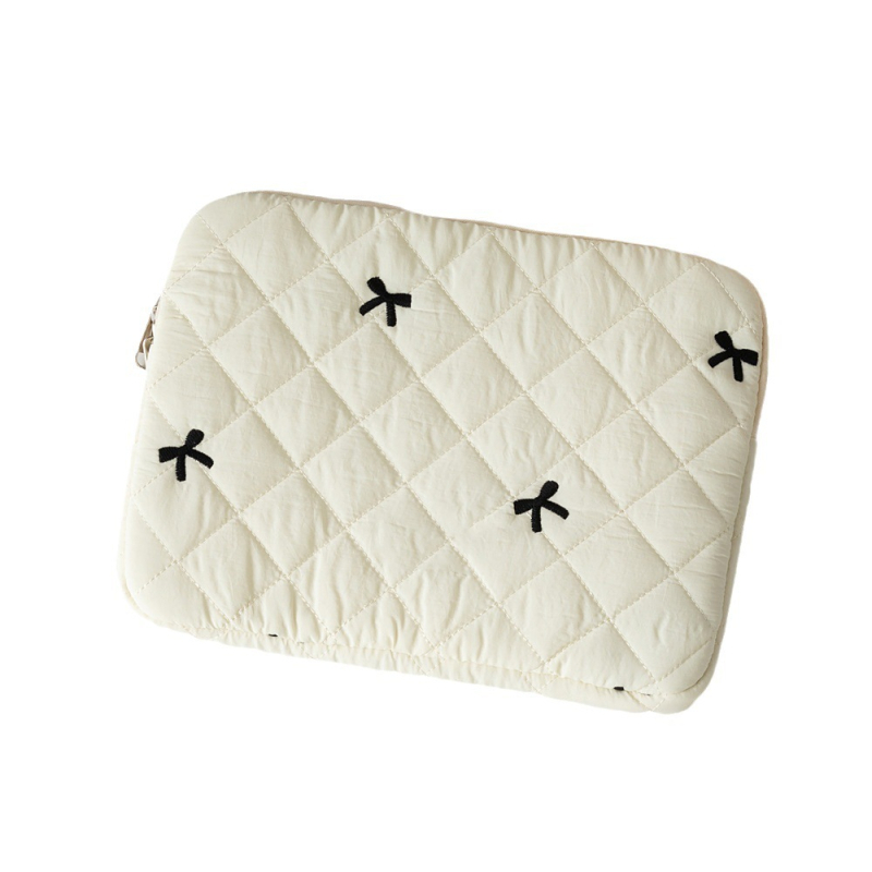 Dongjin nejlon tabletás táska hímzett masnival, csíkos dizájn, poliészter bélés