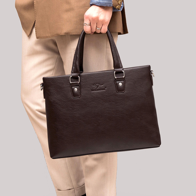 Vyrinė dokumentų rankinė iš PU, daugiasluoksė konstrukcija, atspari vandeniui, atspari dėvėjimuisi, didelė talpa