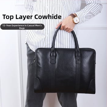 Odinė nešiojamojo kompiuterio rankinė Cafen kelvri — viršutinio sluoksnio karvės odos, atspari vandeniui, labai lengva, atspari dėvėjimui, plečiama