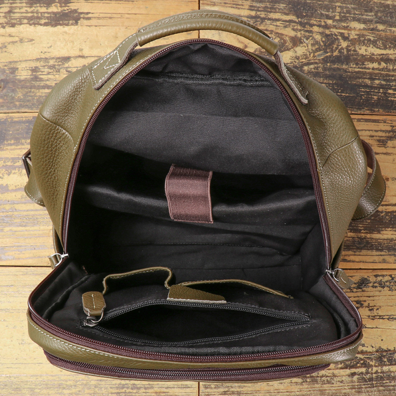 Rucsac extensibil din piele naturală, piele de vită prim-strat, rucsac de călătorie în stil urban, căptușeală din poliester