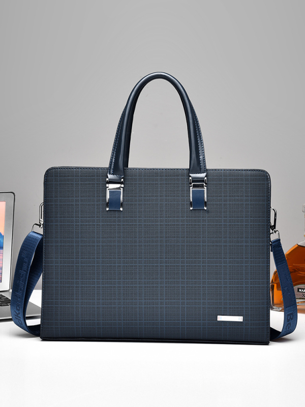 Vyriski crossbody verslo rankinė — PVC medžiaga; languotas raštas; poliesterio pamušalas; dėvėjimuisi atspari; Nine Thousand Cats ženklas