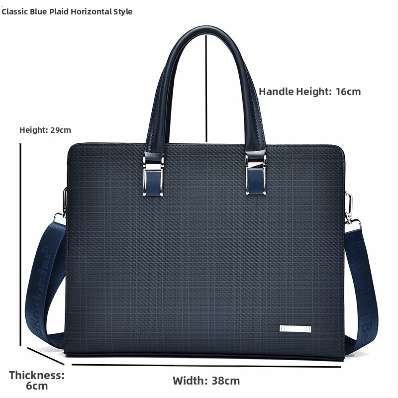 Vyriski crossbody verslo rankinė — PVC medžiaga; languotas raštas; poliesterio pamušalas; dėvėjimuisi atspari; Nine Thousand Cats ženklas