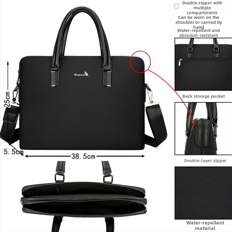 Verslo portfelis – Oxford audinys, 14 colių nešiojamam kompiuteriui, lengvas, atsparus dėvėjimuisi, Bonnie Kangaroo