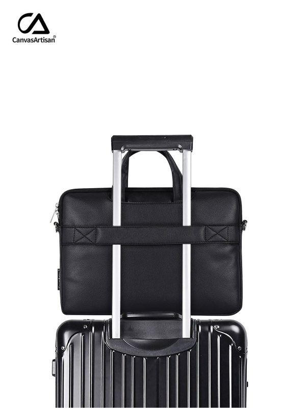 Husă pentru laptop CanvasArtisan din PU — model carouri, rezistent la uzură, rezistență la șocuri, căptușeală din poliester