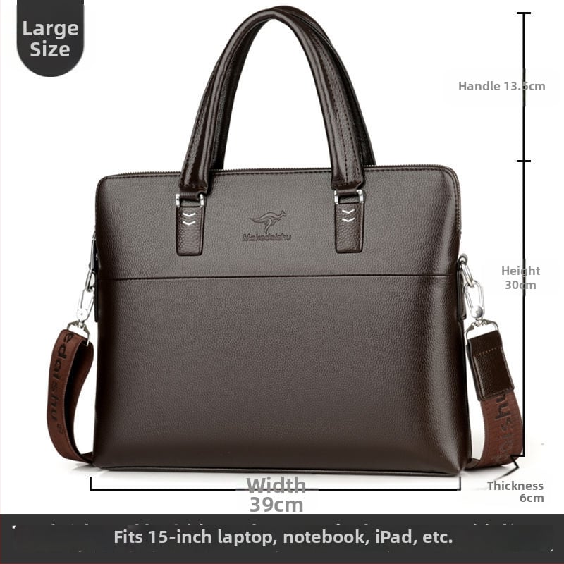 Vyrų verslo pečių krepšys, poliesterio medžiaga, PU pamušalas, tinkamas verslo kelionėms, dokumentų krepšys