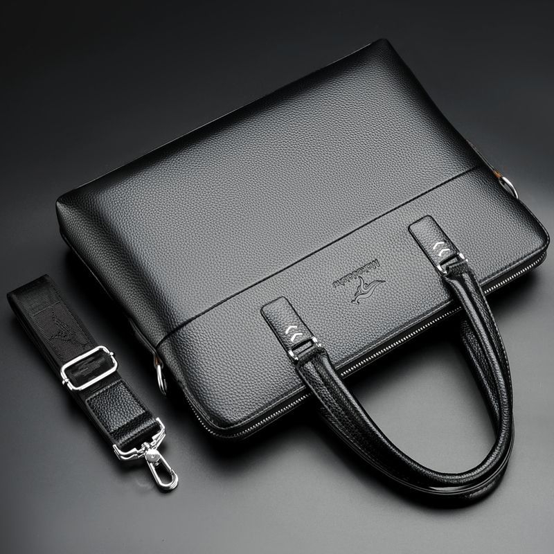 Vyrų verslo pečių krepšys, poliesterio medžiaga, PU pamušalas, tinkamas verslo kelionėms, dokumentų krepšys