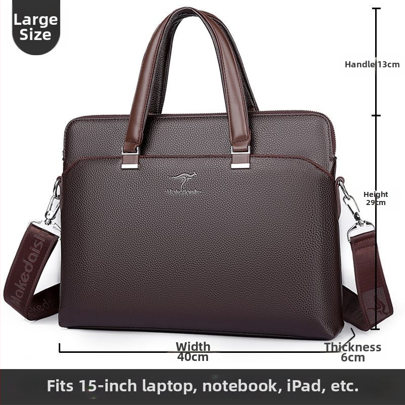 Vyrų verslo pečių krepšys, poliesterio medžiaga, PU pamušalas, tinkamas verslo kelionėms, dokumentų krepšys