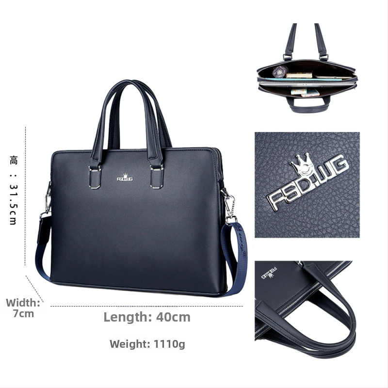 Verslo rankinė nešiojamam kompiuteriui, miesto paprastumo stilius, PU oda (Prekės ženklas: The Finsalton Crown; Modelis: 8979-3; Įdaila: poliesterio medvilnės mišinys)