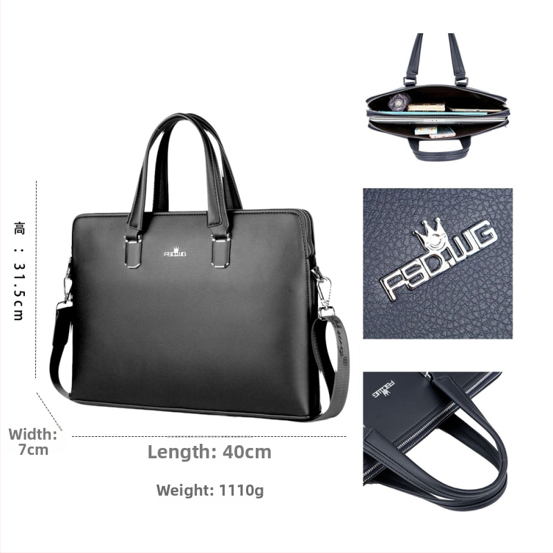 Verslo rankinė nešiojamam kompiuteriui, miesto paprastumo stilius, PU oda (Prekės ženklas: The Finsalton Crown; Modelis: 8979-3; Įdaila: poliesterio medvilnės mišinys)