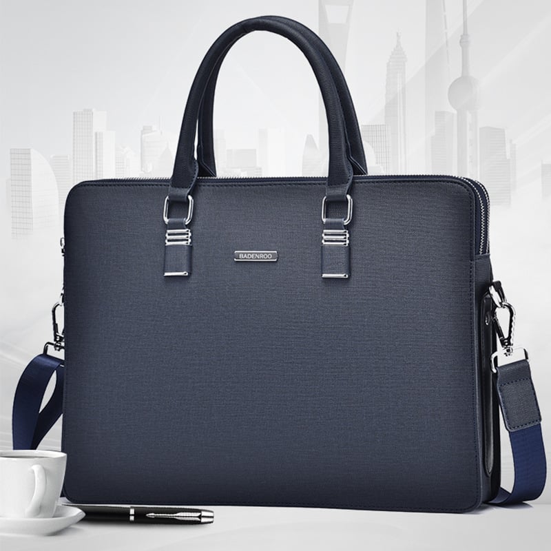 BADENROO PU verslo portfelis su raidžių raštu ir poliesterio vidumi, skirtas verslo kelionėms