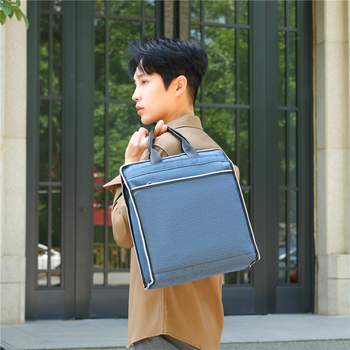 Geantă de documente din țesătură Oxford, căptușeală din poliester, unisex, pentru întâlniri de afaceri și training