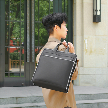 Geantă de documente din țesătură Oxford, căptușeală din poliester, unisex, pentru întâlniri de afaceri și training