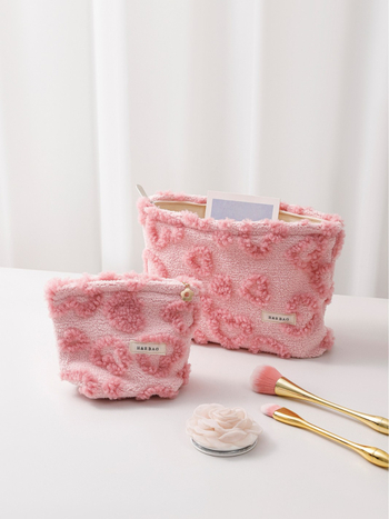 Kozmetička torbica, platnena, cvjetni uzorak, ručno nošenje, pohrana ruževa, unutarnja torba
