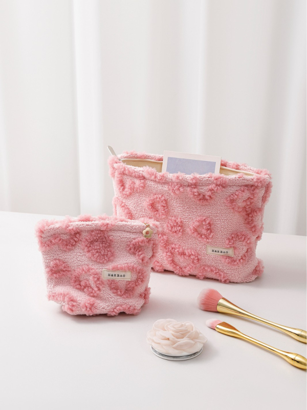 Kozmetička torbica, platnena, cvjetni uzorak, ručno nošenje, pohrana ruževa, unutarnja torba