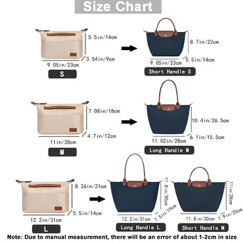 Longchamp táskákhoz belső rendezővel és láncelemmel