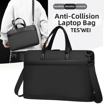 Atsparus smūgiams nešiojamojo kompiuterio krepšys, verslo elitės stilius, Oxford audinys, poliesterio pamušalas, vienos spalvos, didelė talpa, kvėpuojantis