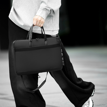 Atsparus smūgiams nešiojamojo kompiuterio krepšys, verslo elitės stilius, Oxford audinys, poliesterio pamušalas, vienos spalvos, didelė talpa, kvėpuojantis