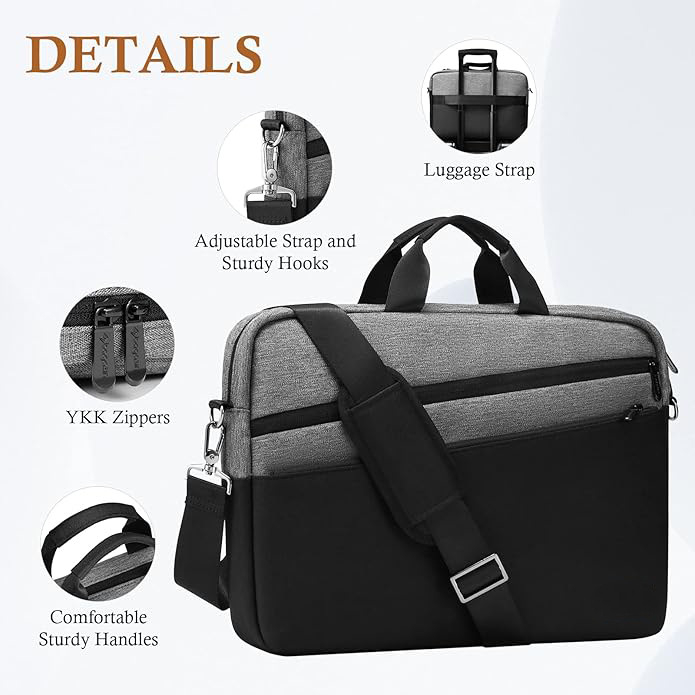 Ekstra plona nešiojamojo kompiuterio krepšys verslo kelionėms su vandeniui atsparumu, dilimo atsparumu ir seismine apsauga; Oxford audinys; užtrauktuko atidarymas; minkšta rankena; vidinė monetų kišenė