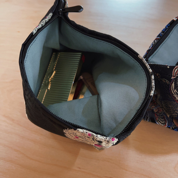 Kanvas kosmētikas soma ar horizontālu kvadrāta formu, rāvējslēdzējs, mīksta odere