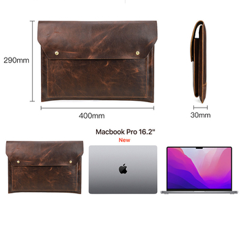 Чанта за лаптоп от естествена кожа за MacBook Pro