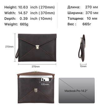 Valódi bőr laptop-tok MacBook Pro és MacBook Air számára – boríték-stílusú védőtok