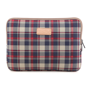LISEN ruuduline liner-kott sülearvutile ja tahvelarvutile, kanvas, tõmblukk, sisemine arvutikott, triibuline muster