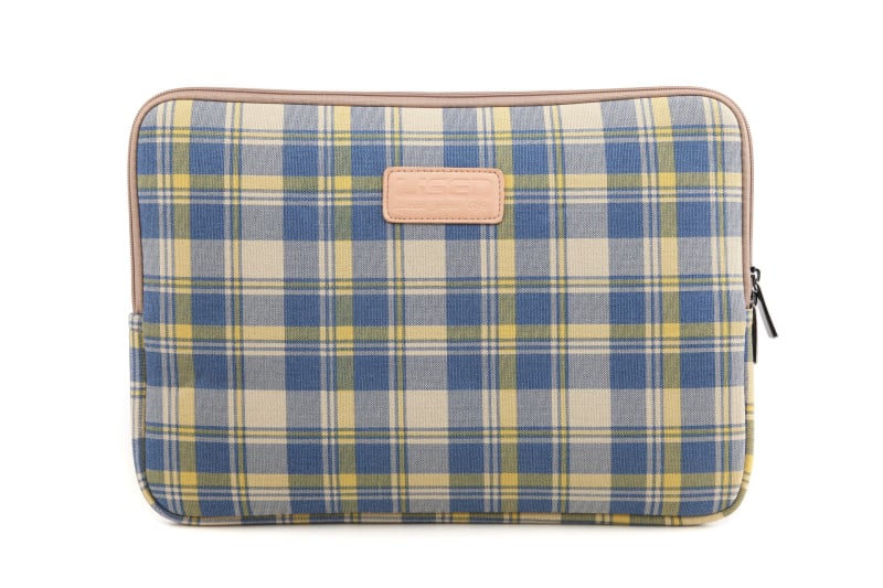 LISEN ruuduline liner-kott sülearvutile ja tahvelarvutile, kanvas, tõmblukk, sisemine arvutikott, triibuline muster