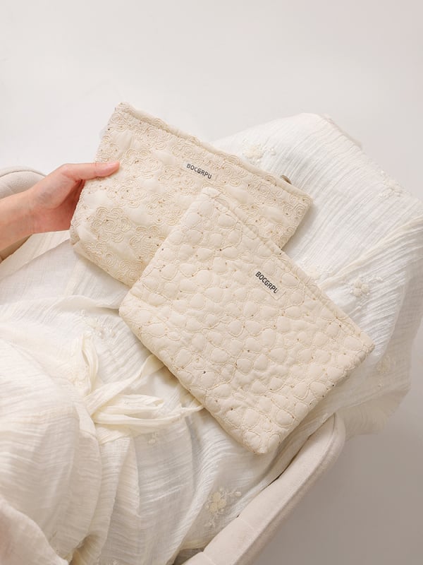 Õmmeldud kvilta kosmeetika kott lillemustriga, polüester, vooder kanvas, naistele