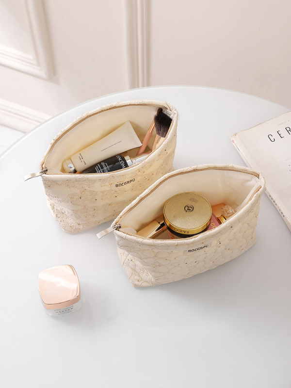 Õmmeldud kvilta kosmeetika kott lillemustriga, polüester, vooder kanvas, naistele