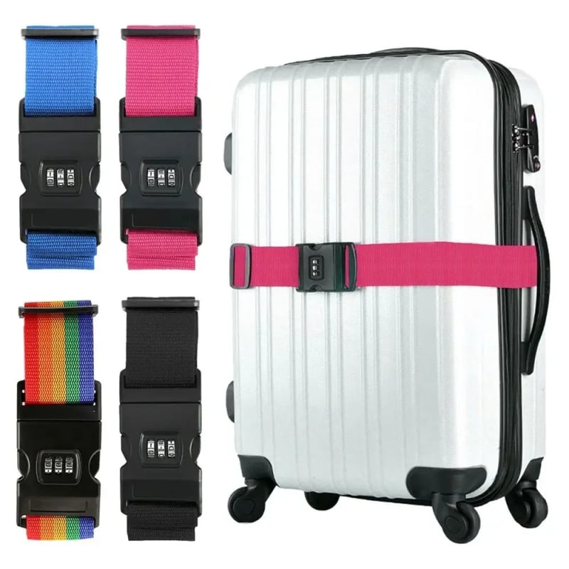 Remen za prtljagu – polipropilen, protiv krađe, prugasti uzorak, dodaci za prtljagu (Polipropilen; Protiv krađe; Prugasti uzorak; Za slobodno vrijeme putovanja)