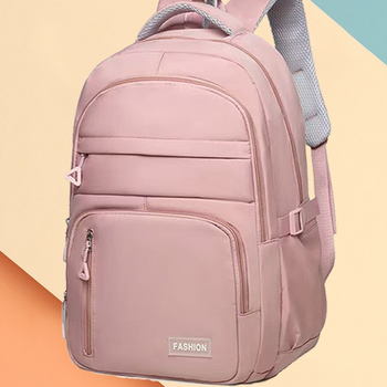 Unisex nylon ruksak za školu, velika kapaciteta 20–35L, 15-inčni laptop, kaiševi s zračnim jastučićima, jednobojni uzorak