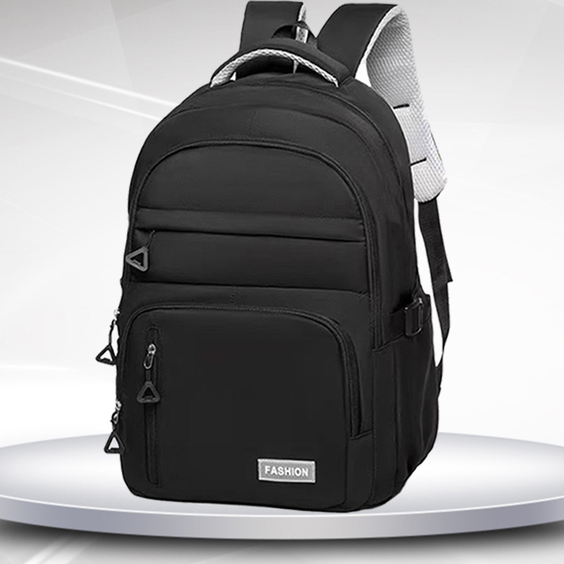 Unisex nylon ruksak za školu, velika kapaciteta 20–35L, 15-inčni laptop, kaiševi s zračnim jastučićima, jednobojni uzorak