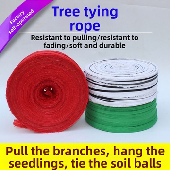 Audinio rišimo virvė sodo šakoms rišti, patvari įpakavimo juosta; medžiaga: audinys; taikymas: vaismedžių šakų rišimas; nominali apkrova 20; lūžio stiprumas 50; darbo temperatūra 50°C