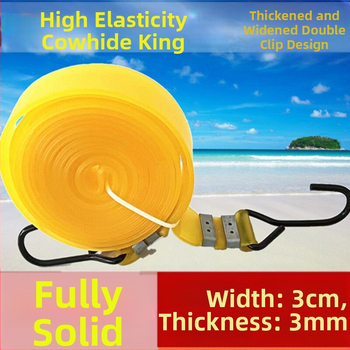 Elastinė bagažo rišimo juosta; medžiaga: jautienos oda; tipas: elastinė juosta; tinkama bagažo surišimui; galima įsigyti kelių ilgių