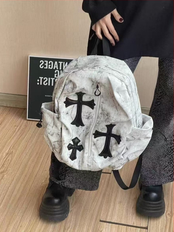 Retro tie-dye nylon ruksak, unisex, za školu i putovanja, kapacitet ispod 20 L, pogodan za 13-inčni prijenosnik