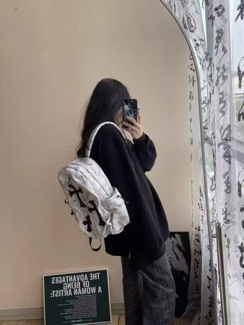 Retro tie-dye nylon ruksak, unisex, za školu i putovanja, kapacitet ispod 20 L, pogodan za 13-inčni prijenosnik