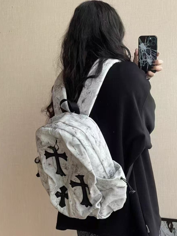 Retro tie-dye nylon ruksak, unisex, za školu i putovanja, kapacitet ispod 20 L, pogodan za 13-inčni prijenosnik