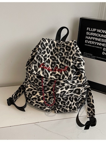 Ženski kožni ruksak s leopard printom, kapacitet 36–55 L, za 13-inčni laptop, lagan, rameni jastuci s zračnim jastučićima