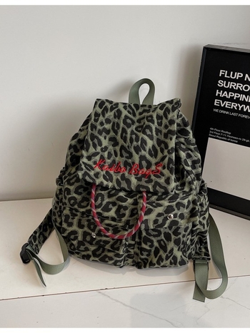 Ženski kožni ruksak s leopard printom, kapacitet 36–55 L, za 13-inčni laptop, lagan, rameni jastuci s zračnim jastučićima