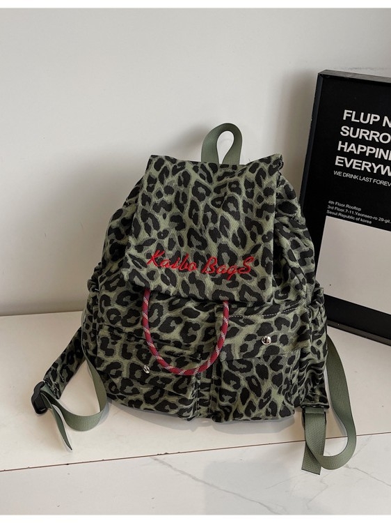 Ženski kožni ruksak s leopard printom, kapacitet 36–55 L, za 13-inčni laptop, lagan, rameni jastuci s zračnim jastučićima