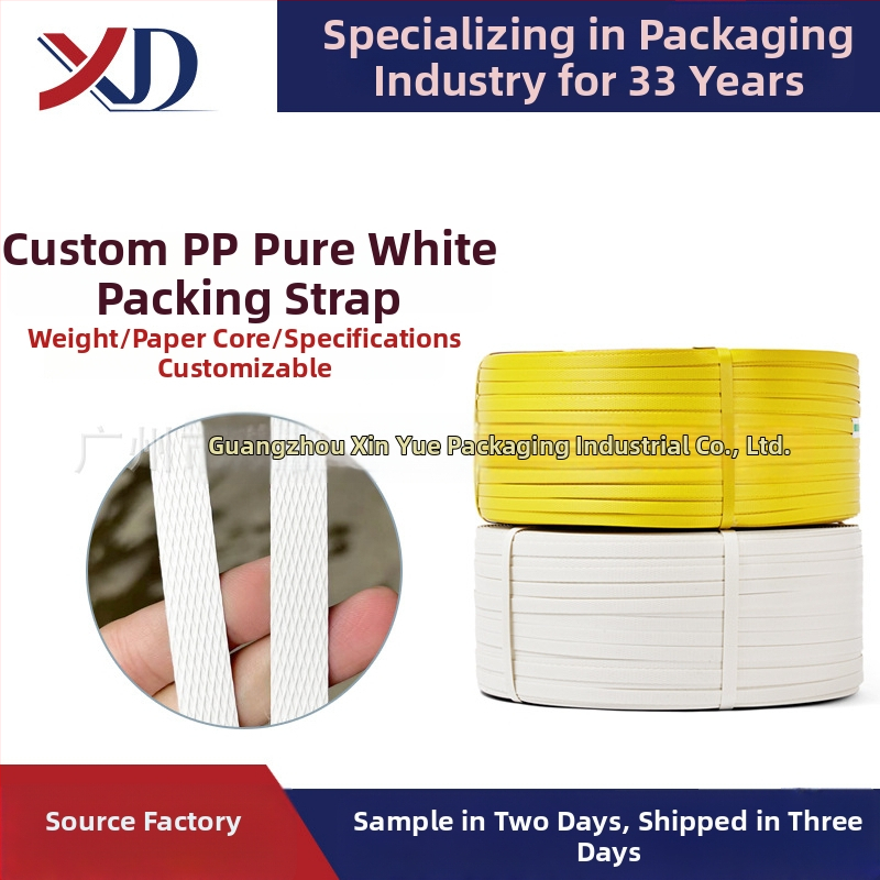 Daļēji automātiska iepakošanas iekārta ar universālu PP lentu; Materiāls: PP; Izturība pret vilkmi 60 kg; Svars 80; Tips: maisu siksnas, saitēšanas siksnas, fiksējošas siksnas