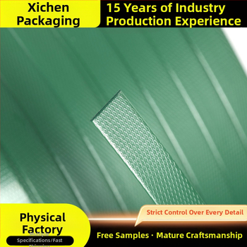 Mašīnām paredzēta augstas izturības PET poliestera lente kartonu, koksnei un papīram rūpniecībai; izturība 500 kg; ruļļa ārējais diametrs 600 mm; iekšējais diametrs 406 mm; ruļļa masa 20/50 kg