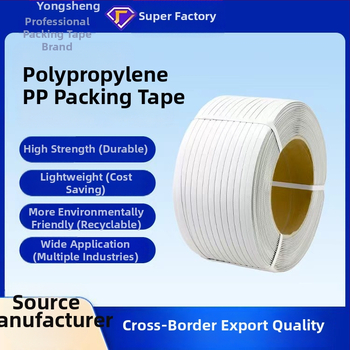 Mašīnu iepakošanas lente Yongsheng, biezums 0.8 mm, izturība pie vilkšanas 50 kg, svars 10 kg
