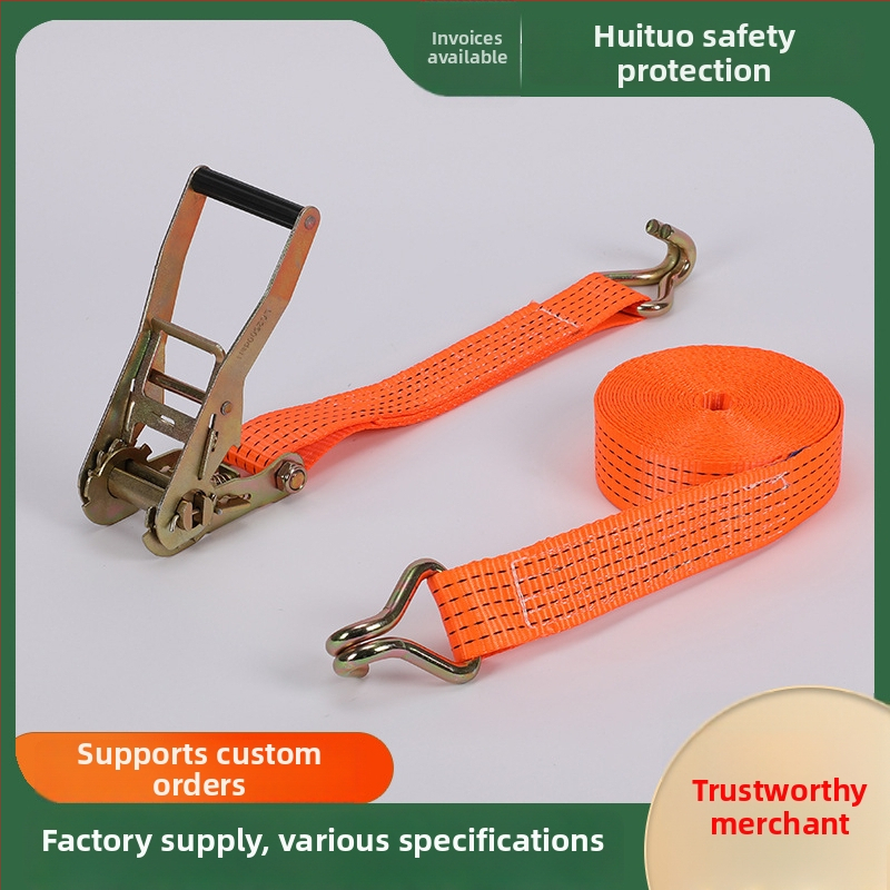 Polüesterist kinnitusrihm kahekordsete konksudega pagasile ja veokile, sile pind, kohandatavad valikud