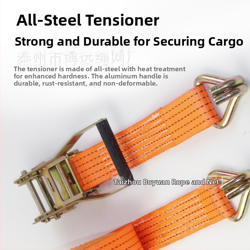 Kõrge tugevusega polüestrist pingutusrihm kahekordsete konksudega kaubavedude fikseerimiseks