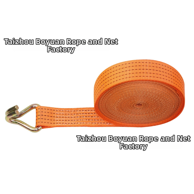 Kõrge tugevusega polüestrist pingutusrihm kahekordsete konksudega kaubavedude fikseerimiseks