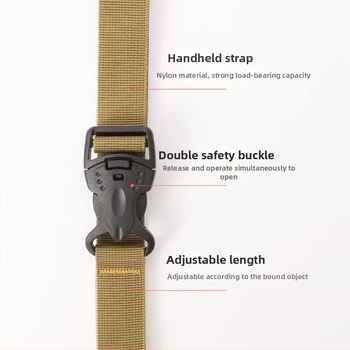 Bandă de prindere pentru bagaje pentru camping, reglabilă, cu cataramă dublă de siguranță, anti-alunecare, PU material, întărit