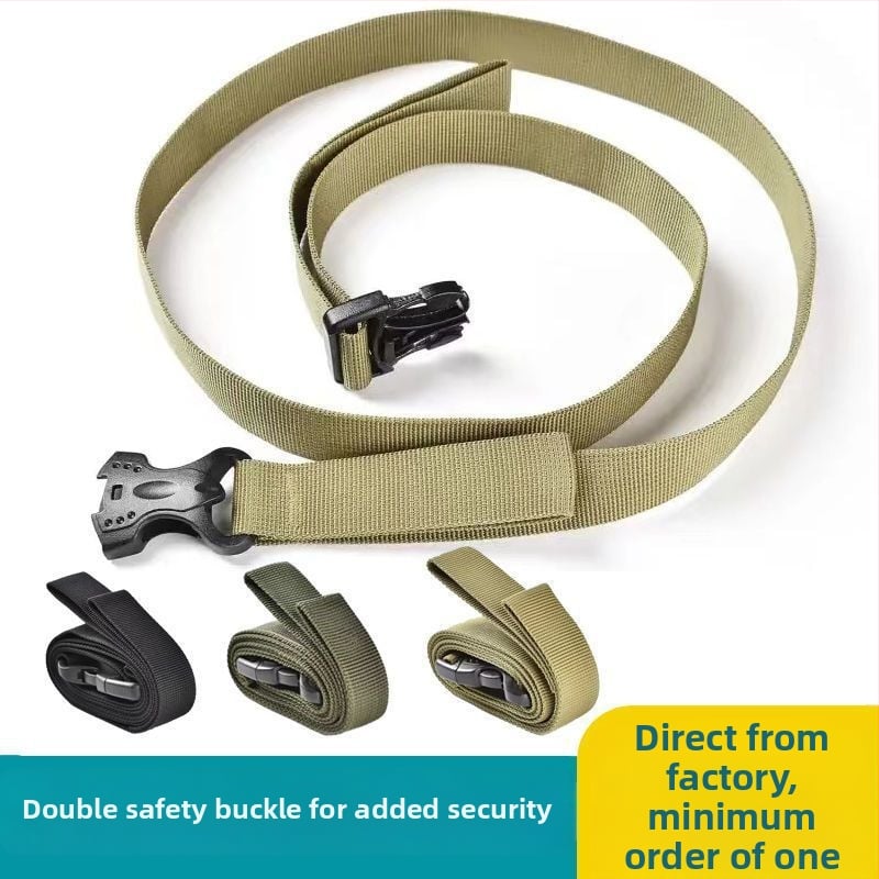 Bandă de prindere pentru bagaje pentru camping, reglabilă, cu cataramă dublă de siguranță, anti-alunecare, PU material, întărit
