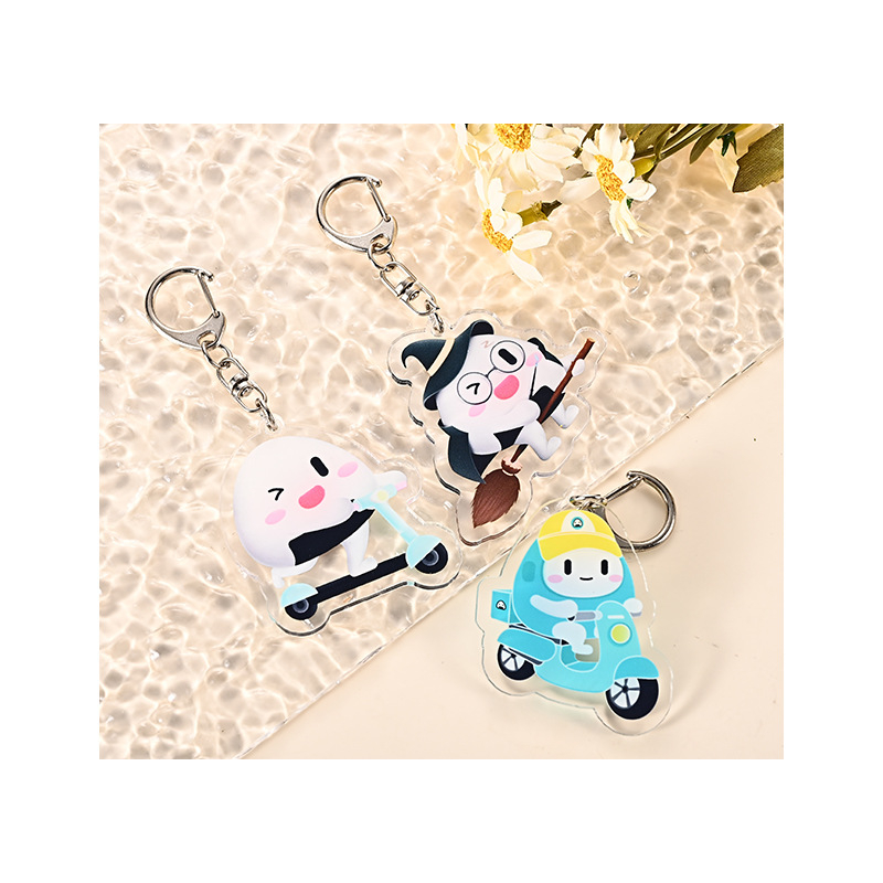 Akril kulcstartó karikatúra stílussal – személyre szabott hátizsák-dísz