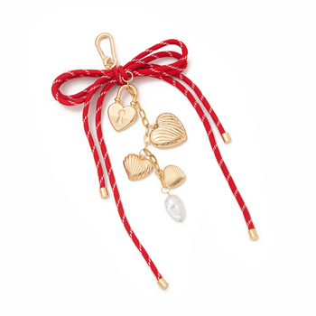 Raktų pakabukas rankinėms su PVC medžiaga, dryžuotas raštas, gatvės stilius (Pavasaris 2025)